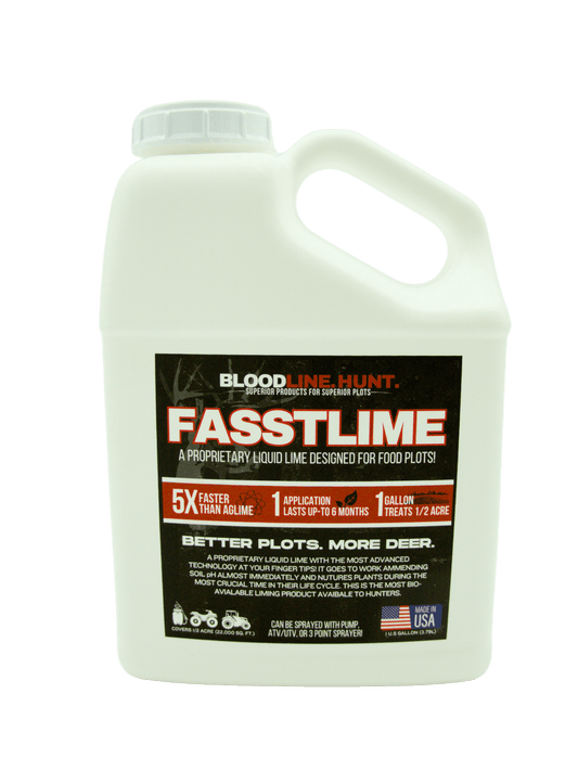 FasstLime Liquid Lime, food plot liquid lime, Bloodline Hunt Outdoors, food plots 